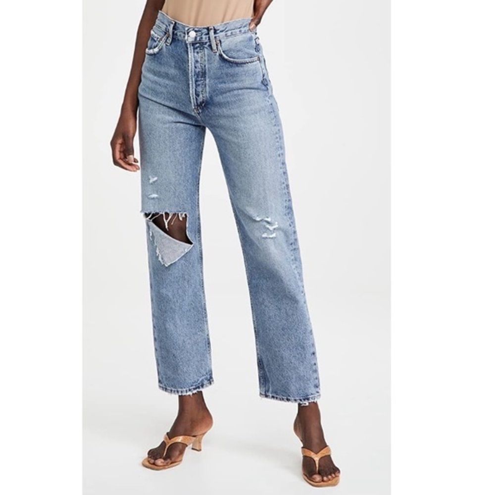 AGOLDE 90's Pinch Waist Straight Leg Distressed Jeans  Sz 24